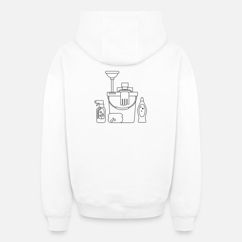 Putzeimer - Sweat à capuche unisexe zippé oversize épais SPREAD - blanc