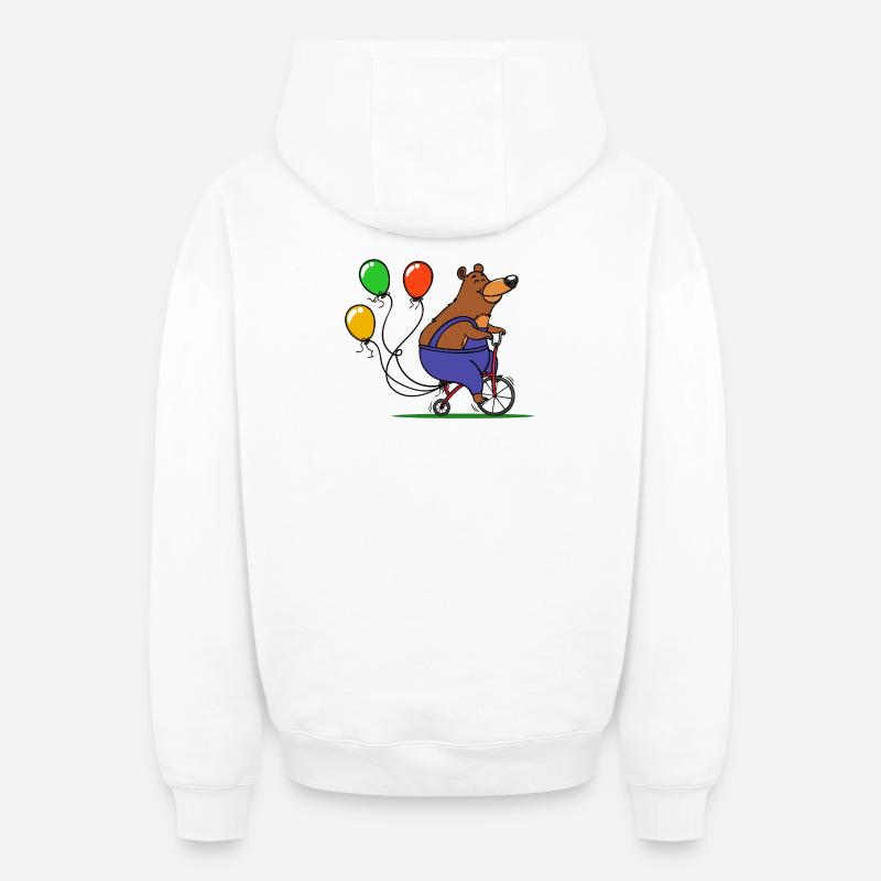 Carnaval de l’ours ballon - Sweat à capuche unisexe zippé oversize épais SPREAD - blanc