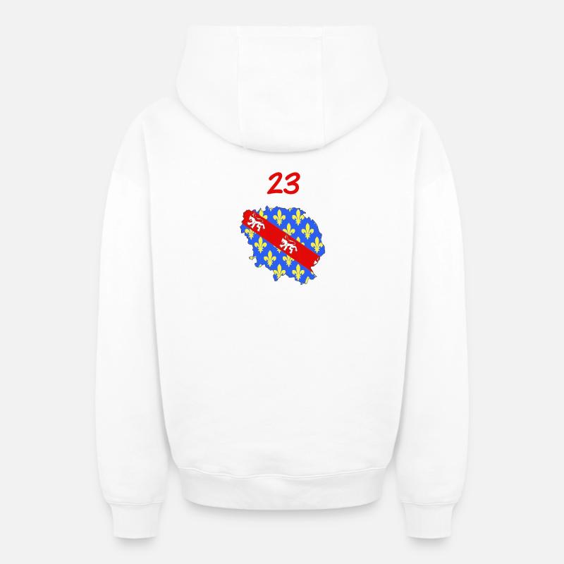 Creuse - Sweat à capuche unisexe zippé oversize épais SPREAD - blanc