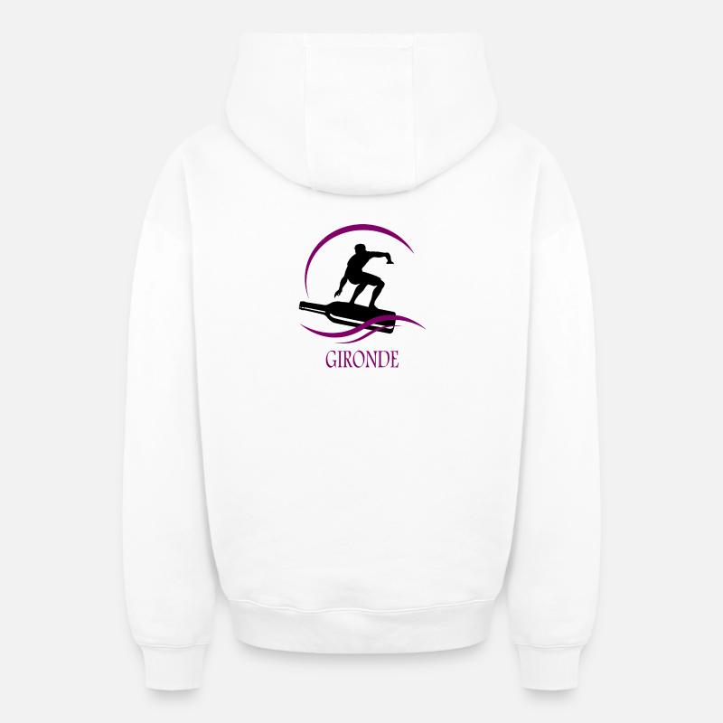 Gironde - Sweat à capuche unisexe zippé oversize épais SPREAD - blanc