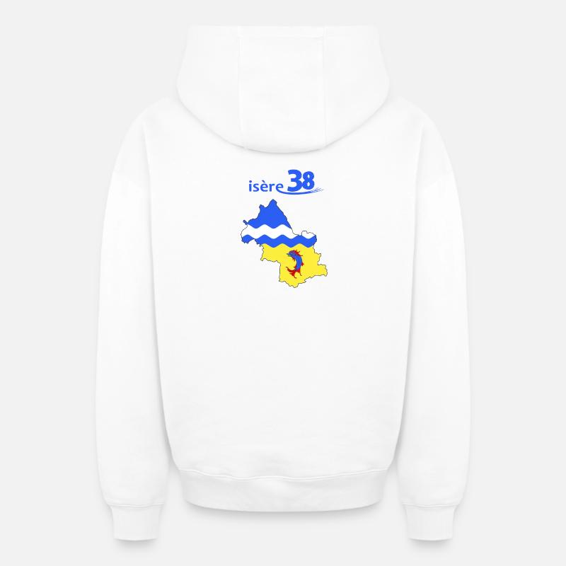Isère - Sweat à capuche unisexe zippé oversize épais SPREAD - blanc