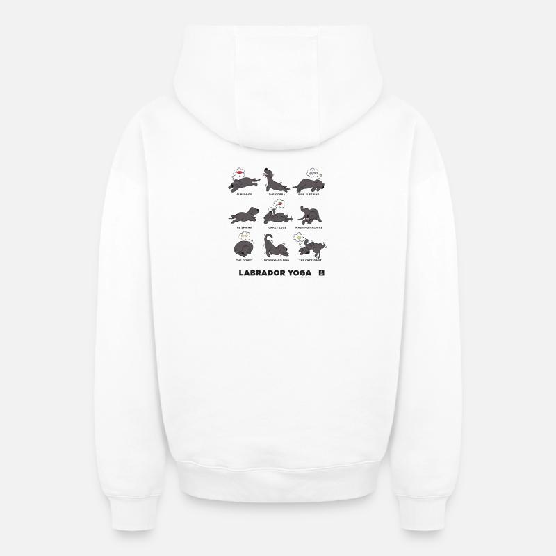 LABRADOR YOGA NOIR - Sweat à capuche unisexe zippé oversize épais SPREAD - blanc