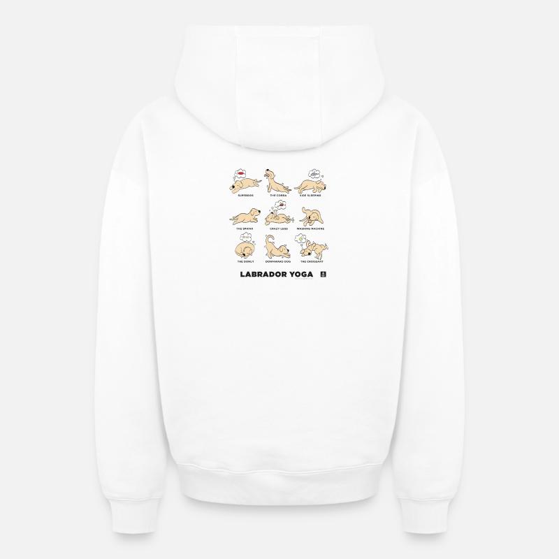 LABRADOR YOGA BEIGE - Sweat à capuche unisexe zippé oversize épais SPREAD - blanc