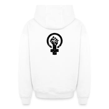 Women Power Venus Symbol - Oversized Heavyweight Unisex Zip Hoodie - white - Back - AI Model Male 178 light (178cm)