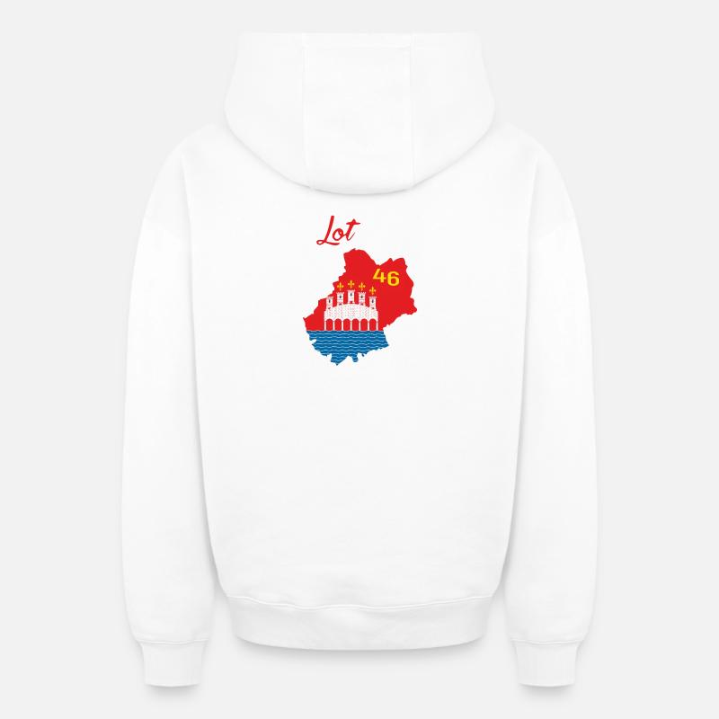 Lot - Sweat à capuche unisexe zippé oversize épais SPREAD - blanc