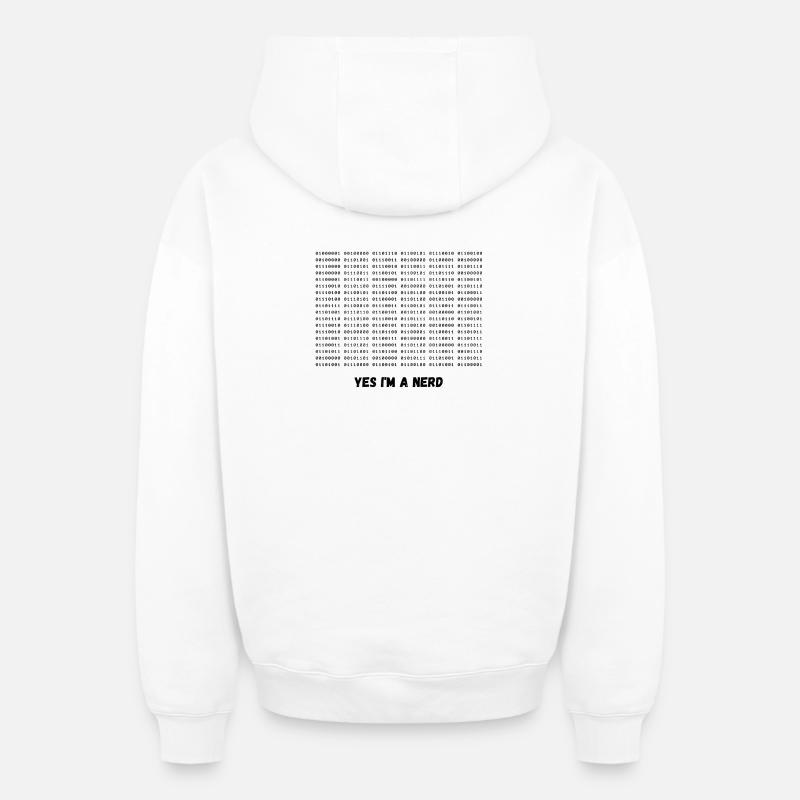 Ich bin ein Nerd - Oversized Heavyweight Unisex Zip Hoodie - Weiß