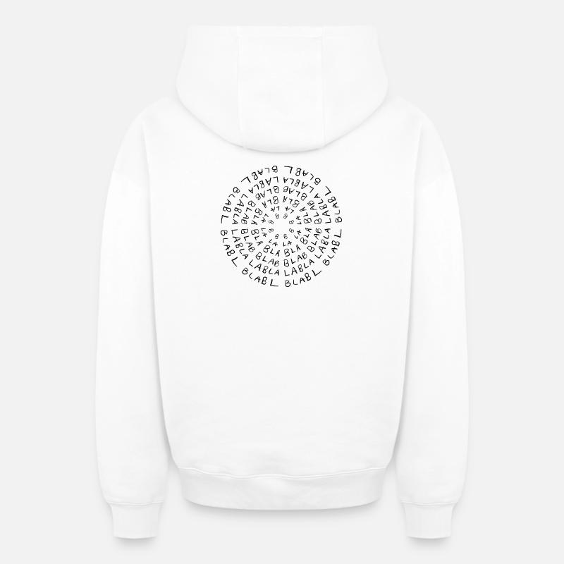 Bla bla bla - Sweat à capuche unisexe zippé oversize épais SPREAD - blanc