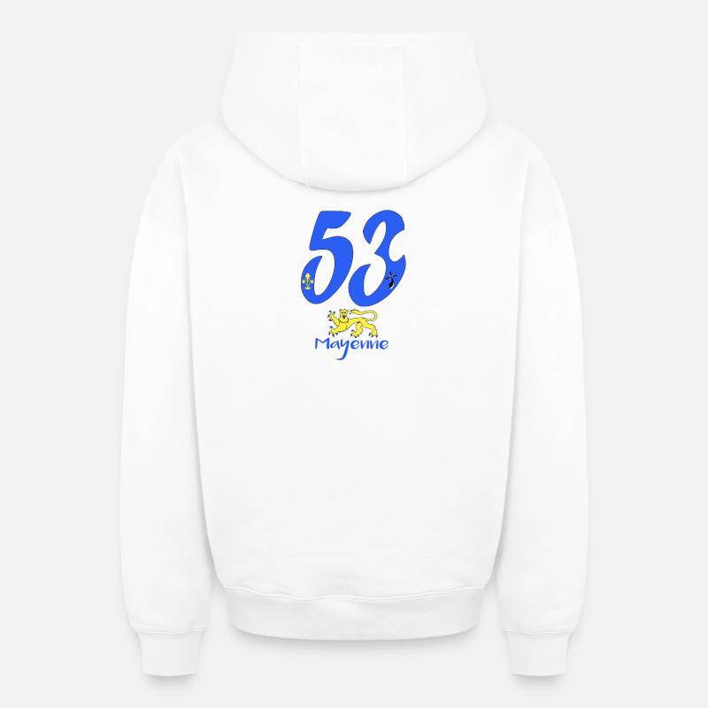 Mayenne - Sweat à capuche unisexe zippé oversize épais SPREAD - blanc