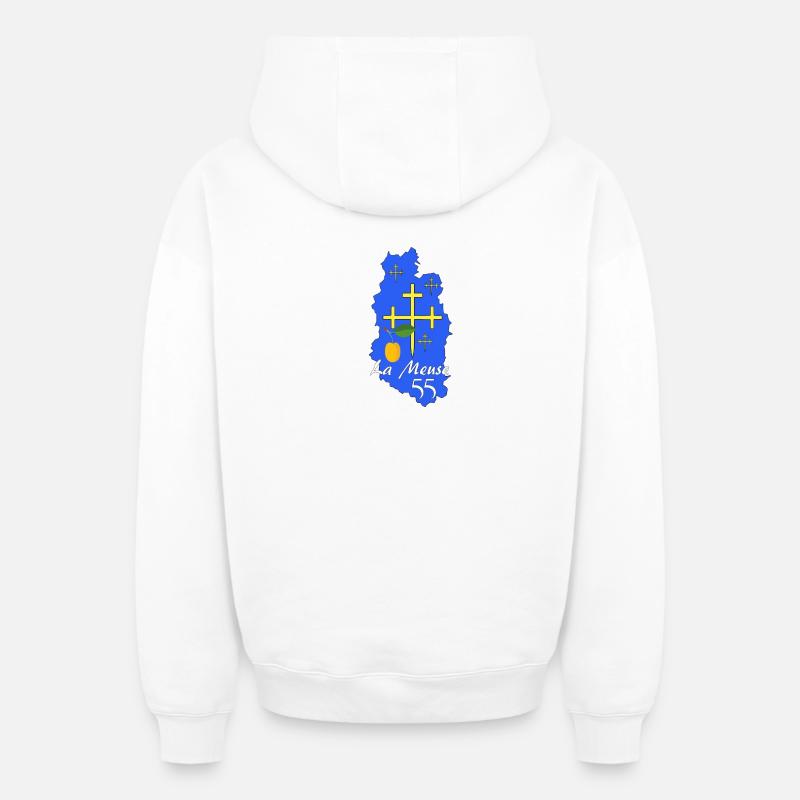 Meuse - Sweat à capuche unisexe zippé oversize épais SPREAD - blanc