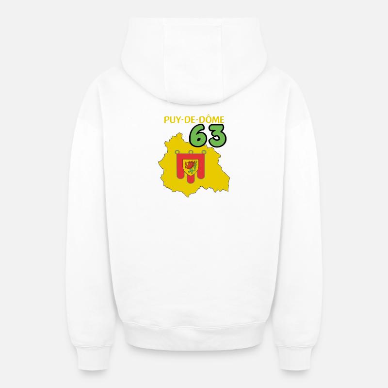 Puy de Dôme - Sweat à capuche unisexe zippé oversize épais SPREAD - blanc