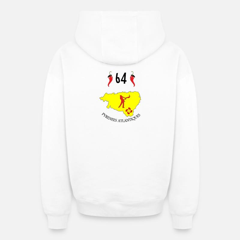 Pyrénées atlantiques - Sweat à capuche unisexe zippé oversize épais SPREAD - blanc