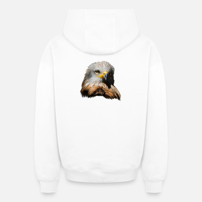 Aigle impérial - Sweat à capuche unisexe zippé oversize épais SPREAD - blanc
