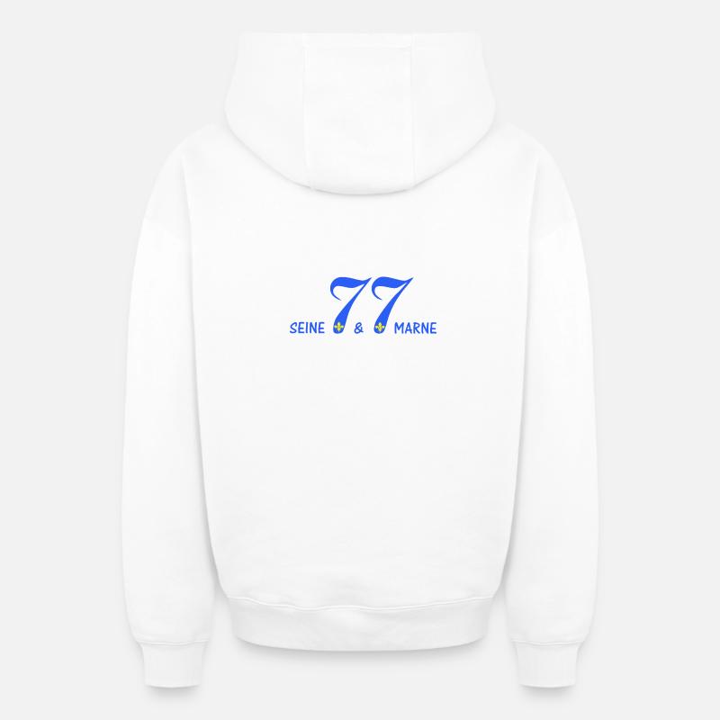 Seine et marne - Sweat à capuche unisexe zippé oversize épais SPREAD - blanc