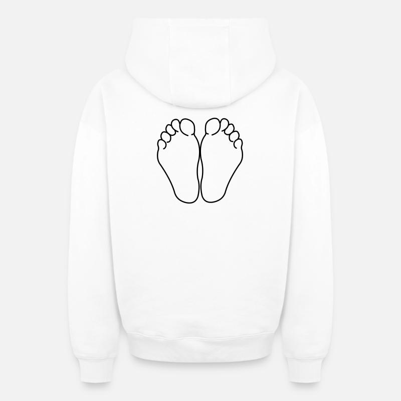 Logo des pieds inférieurs - Sweat à capuche unisexe zippé oversize épais SPREAD - blanc
