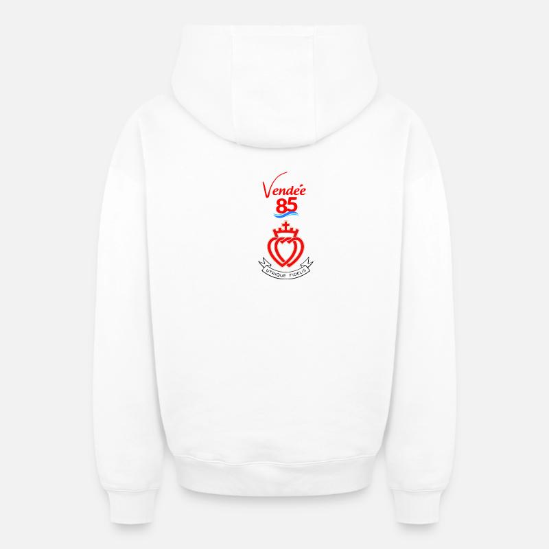 vendée - Sweat à capuche unisexe zippé oversize épais SPREAD - blanc