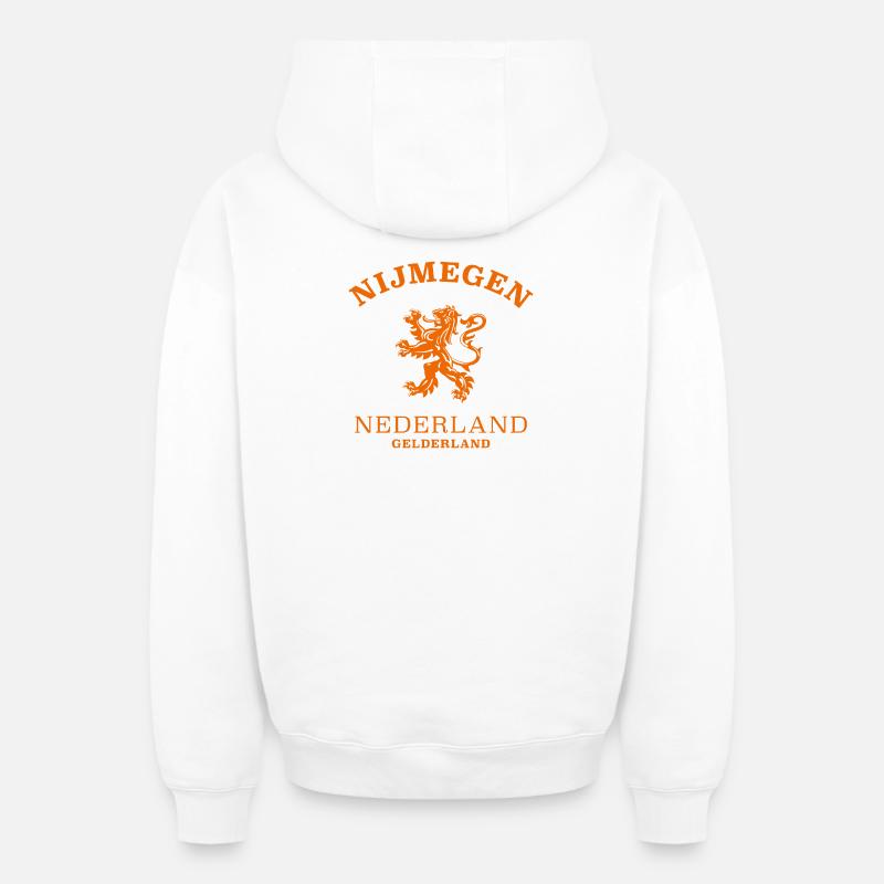 NIMÈGUE Nederland Niederlande Pays-Bas - Sweat à capuche unisexe zippé oversize épais SPREAD - blanc