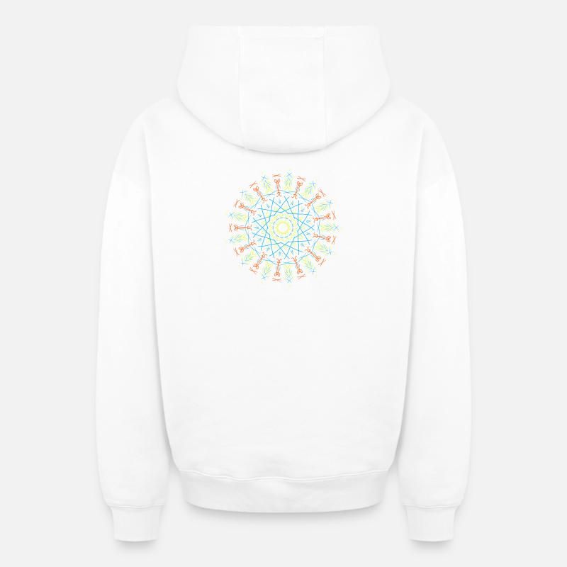 Mandala - Sweat à capuche unisexe zippé oversize épais SPREAD - blanc