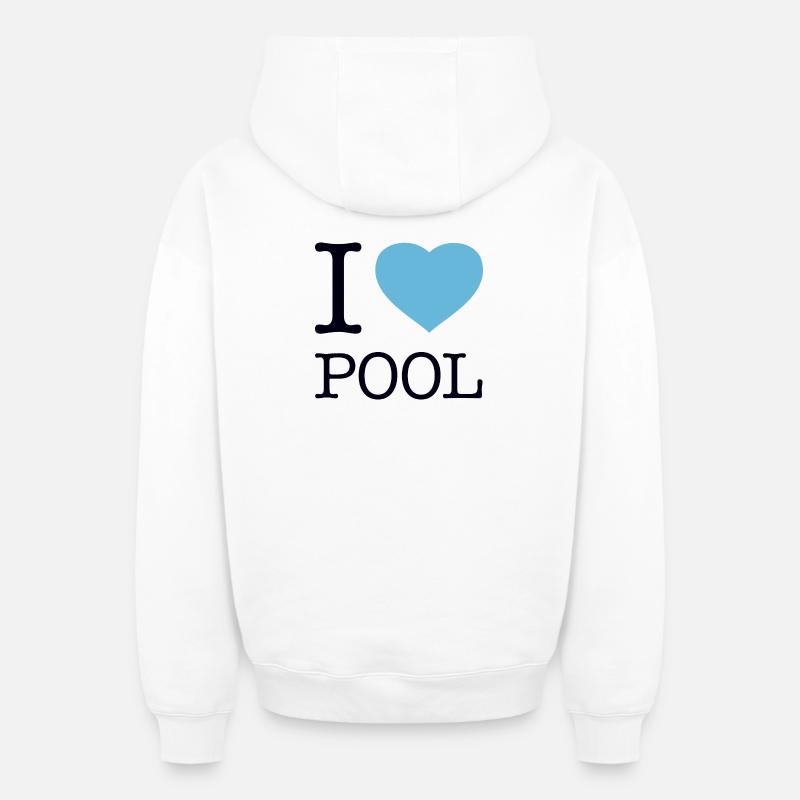 J’ADORE LA PISCINE - Sweat à capuche unisexe zippé oversize épais SPREAD - blanc