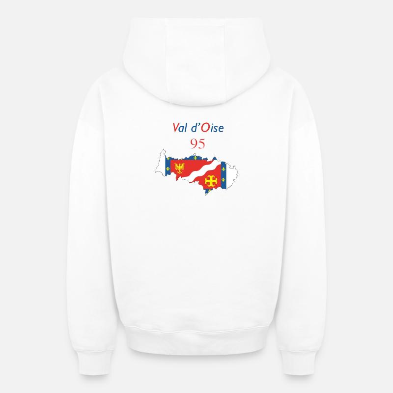 Val d'oise - Oversized Heavyweight Unisex Zip Hoodie - Weiß