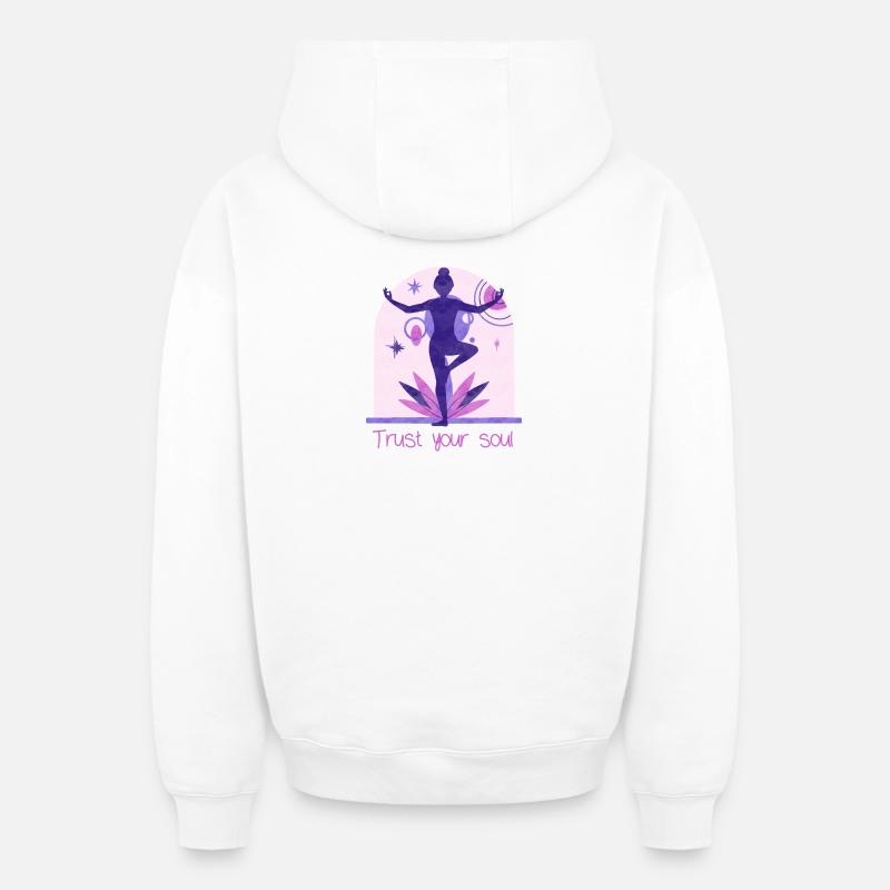 Yogi - Sweat à capuche unisexe zippé oversize épais SPREAD - blanc