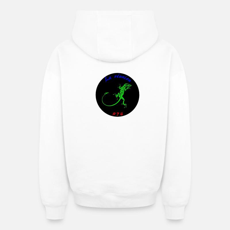 la réunion - Sweat à capuche unisexe zippé oversize épais SPREAD - blanc