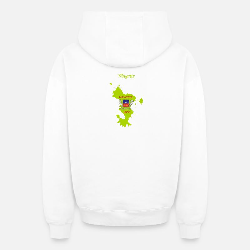 Mayotte - Sweat à capuche unisexe zippé oversize épais SPREAD - blanc