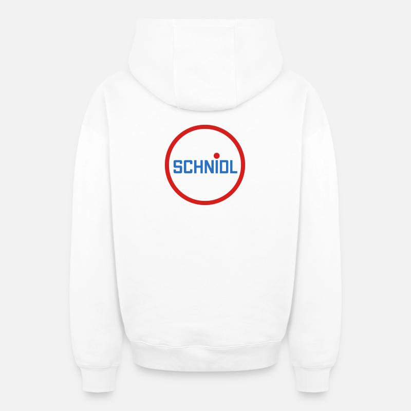 Schnidel Penis Puller Wurst - Oversized Heavyweight Unisex Zip Hoodie - Weiß
