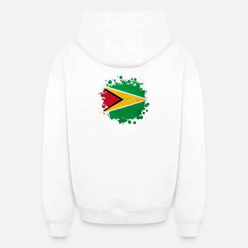 blob drapeau de la Guyane - Sweat à capuche unisexe zippé oversize épais SPREAD - blanc