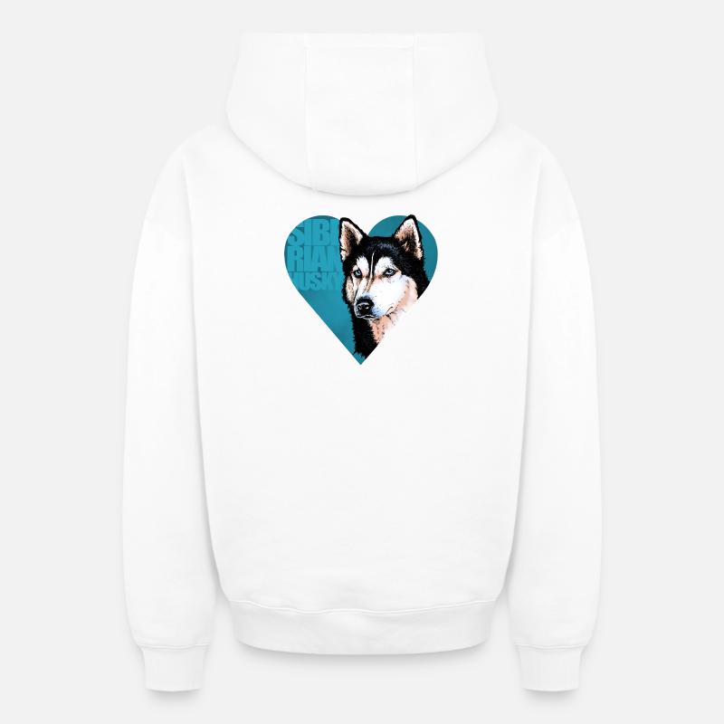 Sib - Sweat à capuche unisexe zippé oversize épais SPREAD - blanc