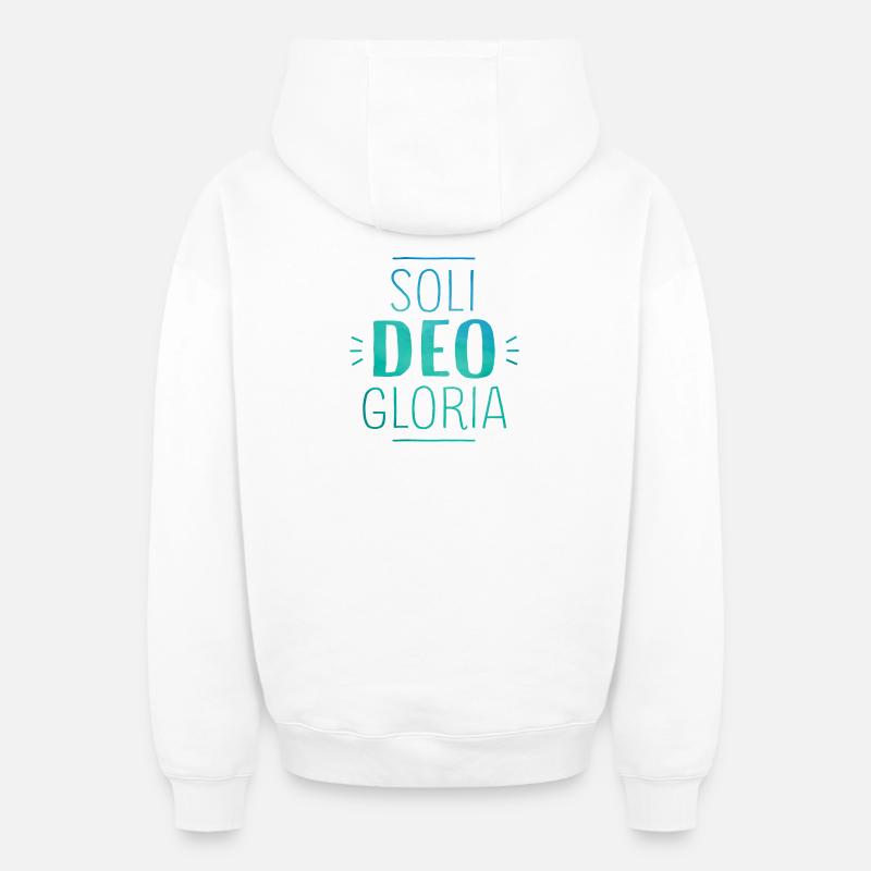 Soli Deo Gloria - Sweat à capuche unisexe zippé oversize épais SPREAD - blanc