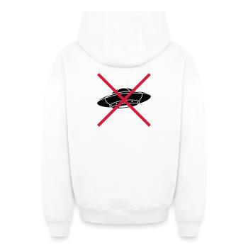 No UFOs Forbidden Shield - Oversized Heavyweight Unisex Zip Hoodie - white - Back - AI Model Male 178 light (178cm)