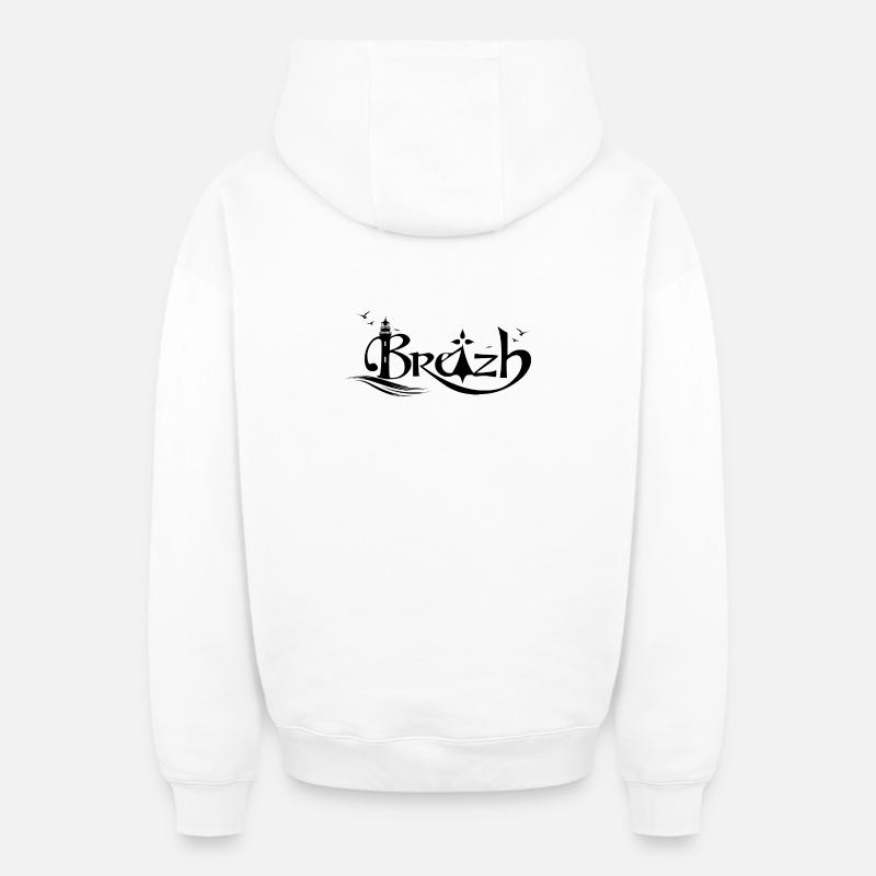 Breizh - Sweat à capuche unisexe zippé oversize épais SPREAD - blanc