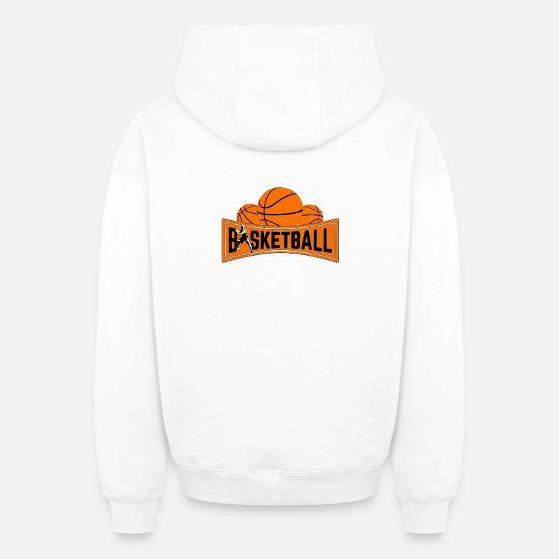 basketball - Sweat à capuche unisexe zippé oversize épais SPREAD - blanc