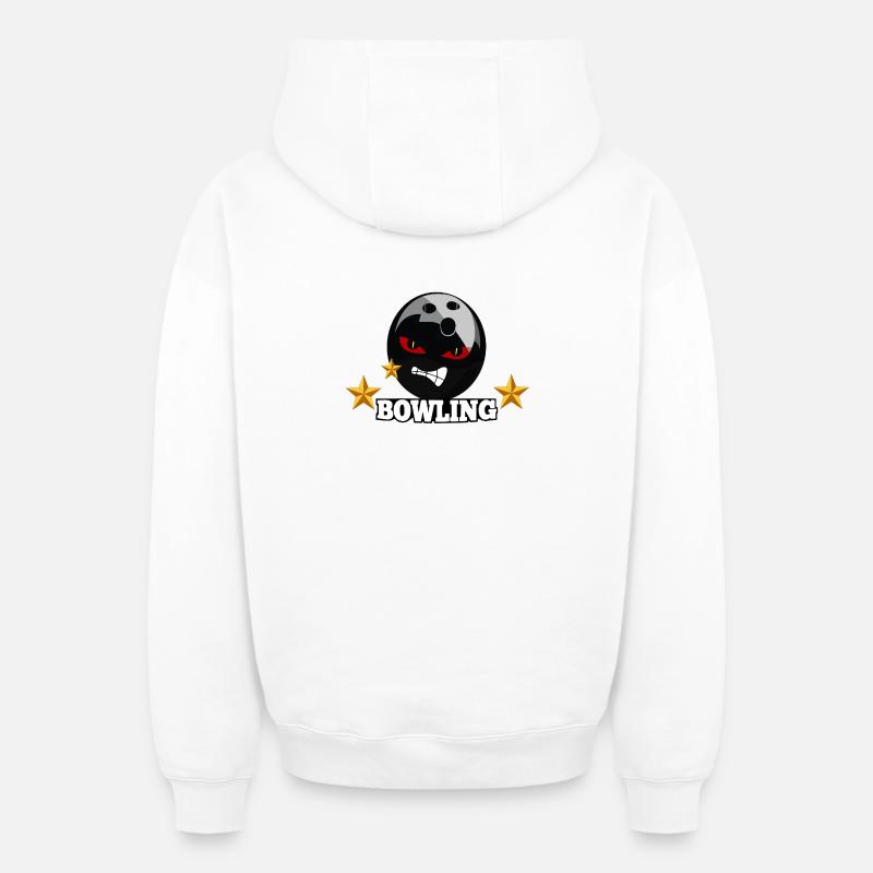 Bowling - Sweat à capuche unisexe zippé oversize épais SPREAD - blanc