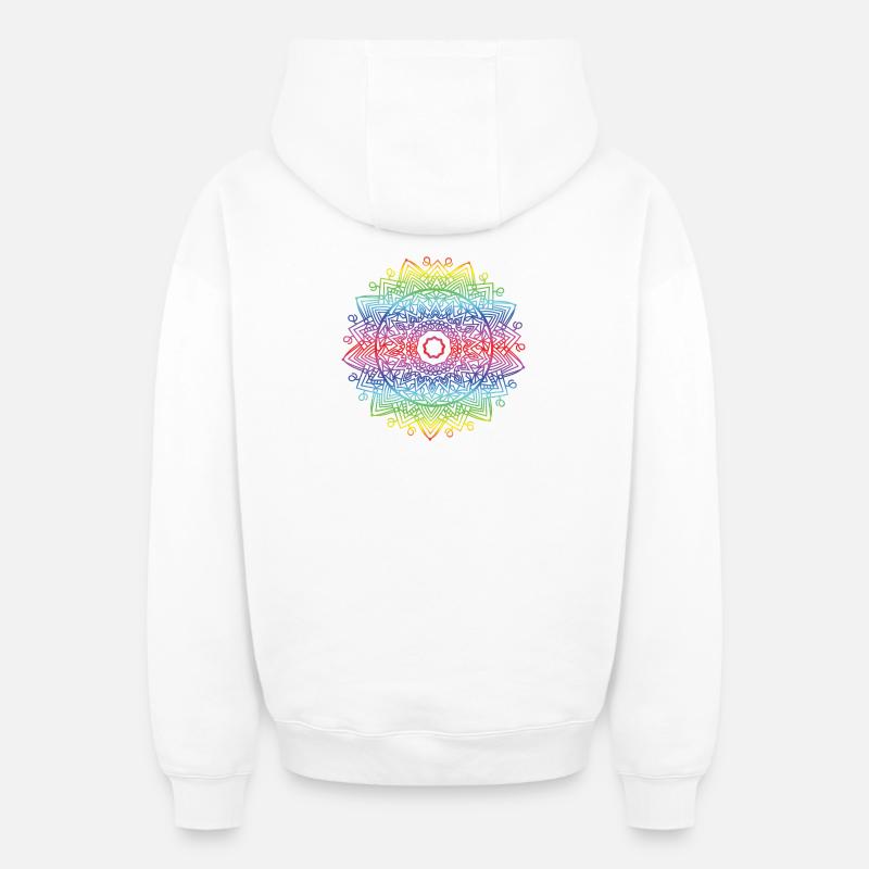 Mandala - Sweat à capuche unisexe zippé oversize épais SPREAD - blanc