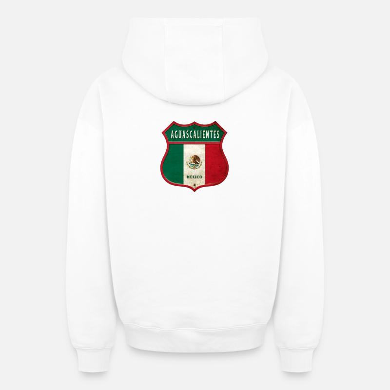 Aguascalientes Mexiko Wappen Design - Oversized Heavyweight Unisex Zip Hoodie - Weiß