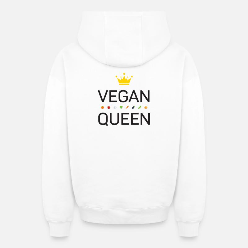 Végétalien - Sweat à capuche unisexe zippé oversize épais SPREAD - blanc