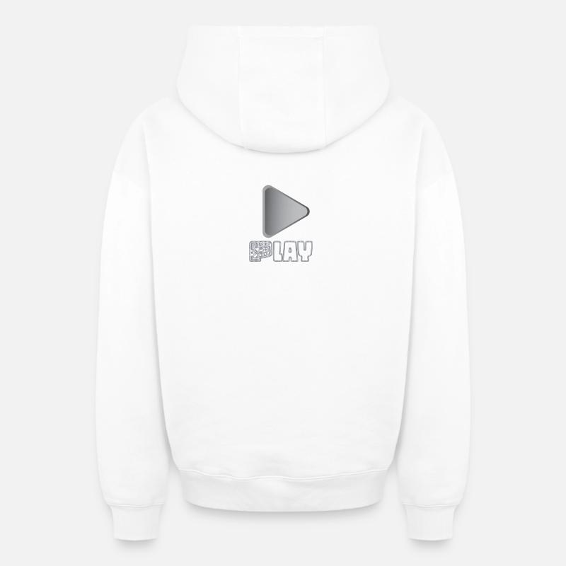 Play - Sweat à capuche unisexe zippé oversize épais SPREAD - blanc