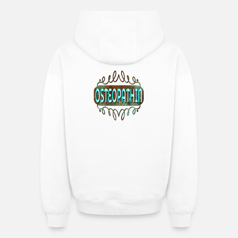 OSTEOPATHIE THERAPEUTIN - BERUF OSTEOPATHIN - Oversized Heavyweight Unisex Zip Hoodie - Weiß