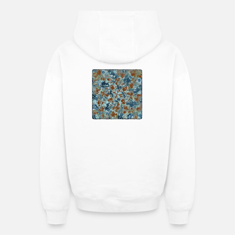 Abstract Camouflage Pattern - Oversized Heavyweight Unisex Zip Hoodie - white
