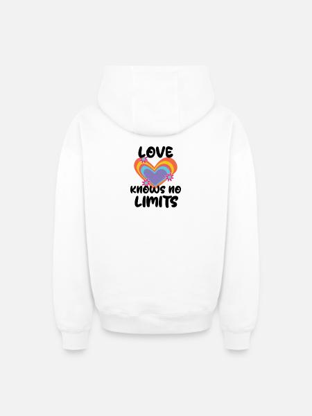 Heart Relationship Love Lgbt Bisexual Statement - Oversized Heavyweight Unisex Zip Hoodie - white