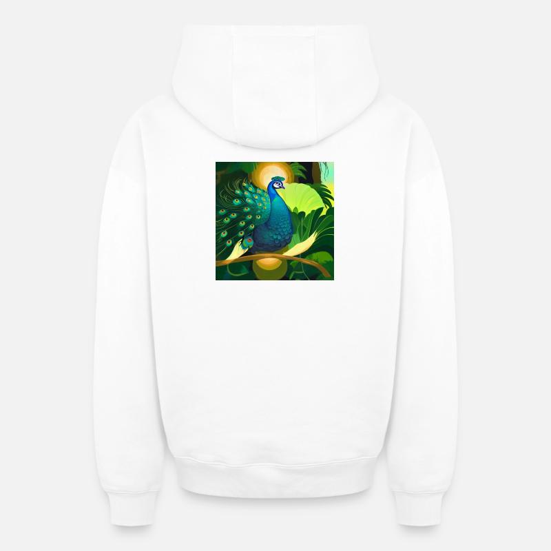 Paon - Sweat à capuche unisexe zippé oversize épais SPREAD - blanc