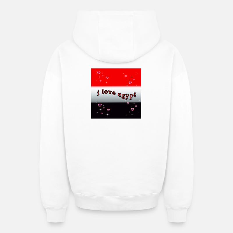 J’aime l’Egypte - Sweat à capuche unisexe zippé oversize épais SPREAD - blanc