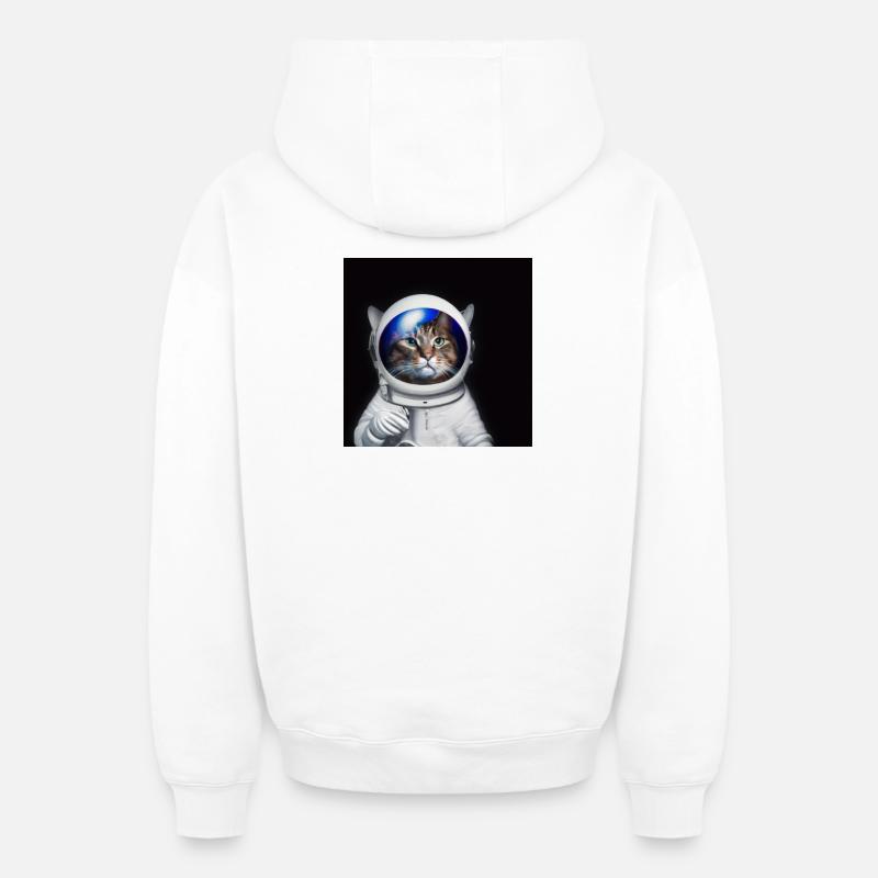 Astro Chat - Sweat à capuche unisexe zippé oversize épais SPREAD - blanc