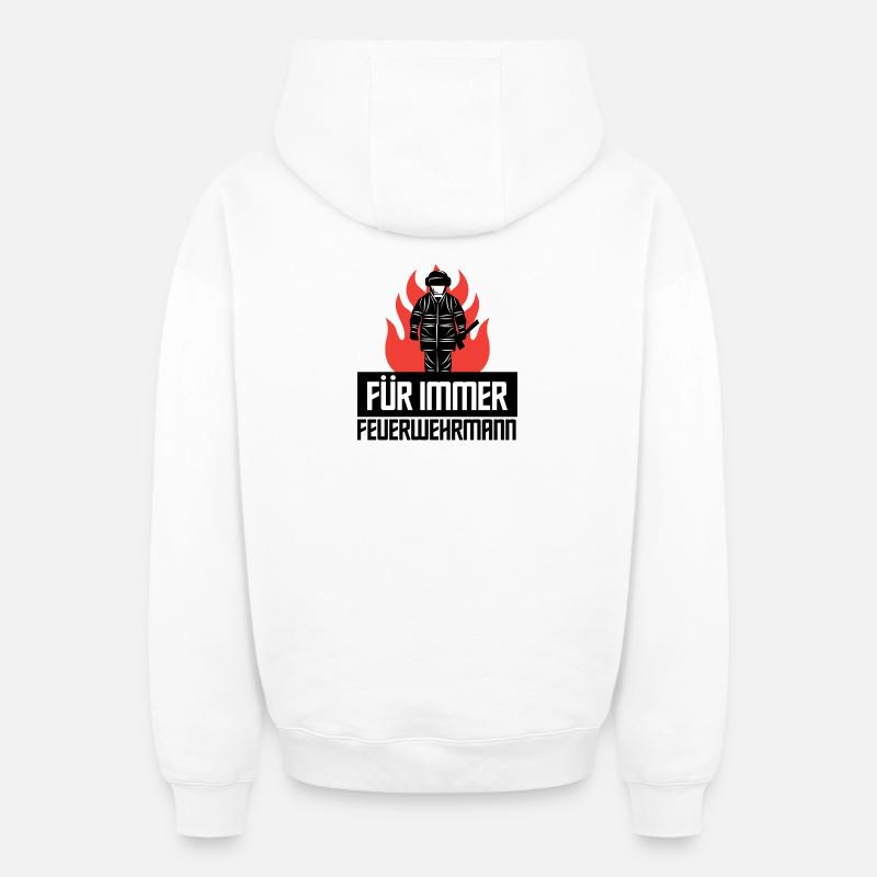 Déclaration du pompier sauveteur - Sweat à capuche unisexe zippé oversize épais SPREAD - blanc