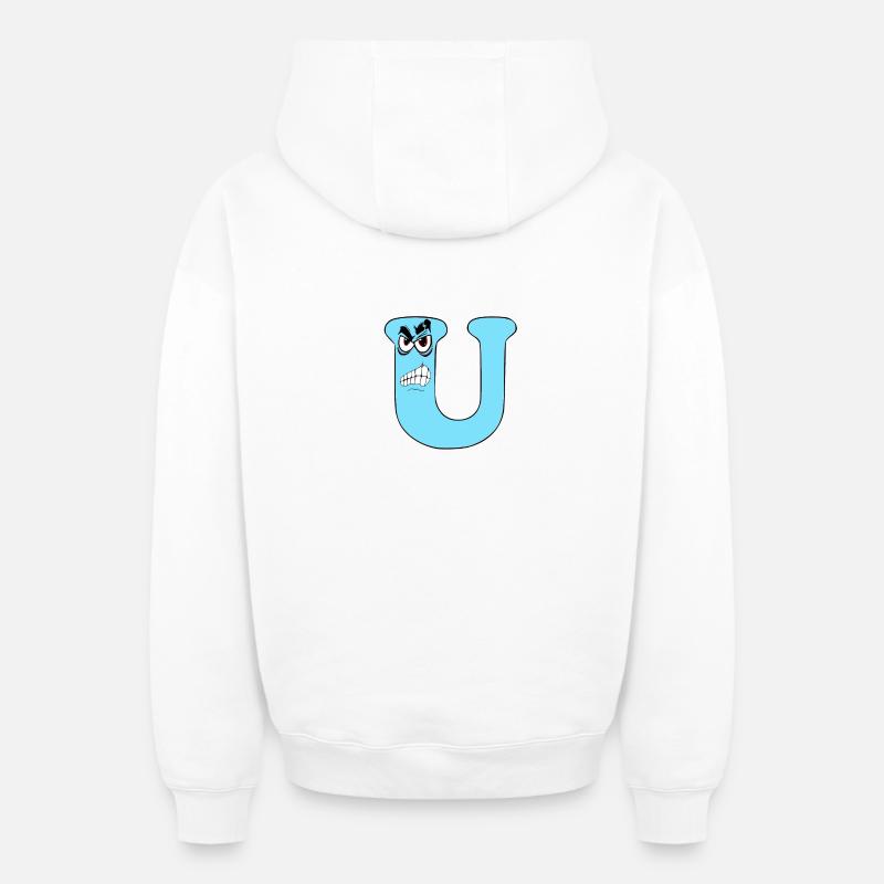 U - Sweat à capuche unisexe zippé oversize épais SPREAD - blanc