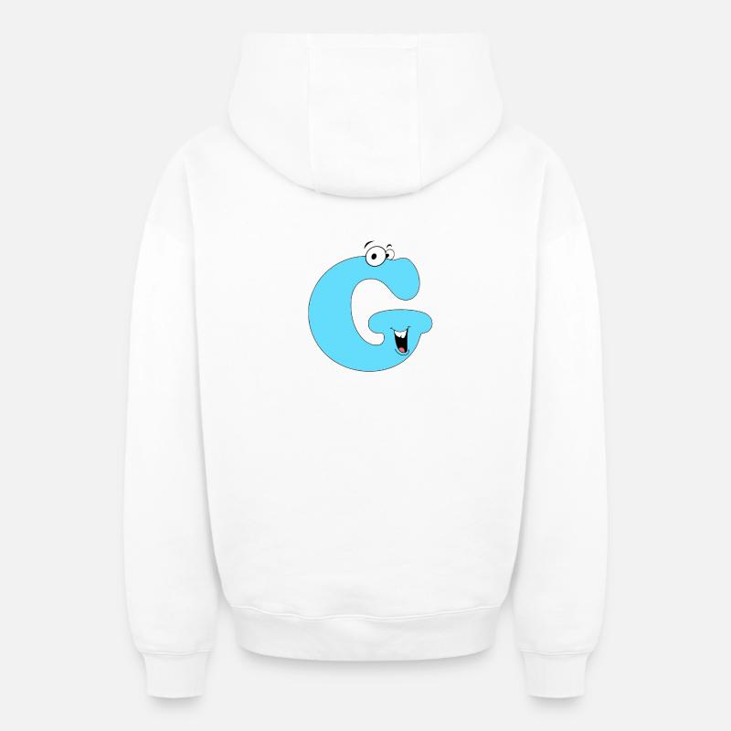 G - Sweat à capuche unisexe zippé oversize épais SPREAD - blanc
