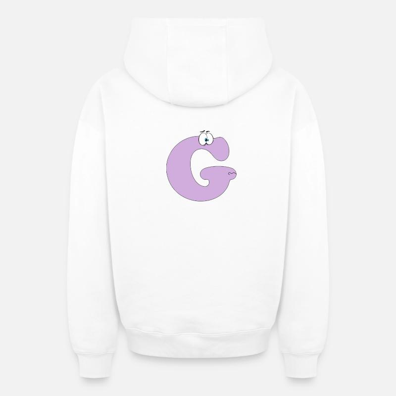 G - Sweat à capuche unisexe zippé oversize épais SPREAD - blanc