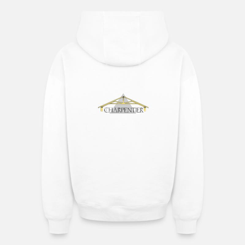 Charpentier - Sweat à capuche unisexe zippé oversize épais SPREAD - blanc