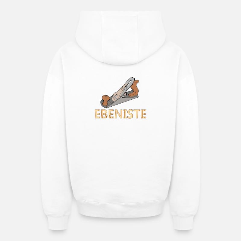 Ebeniste - Sweat à capuche unisexe zippé oversize épais SPREAD - blanc
